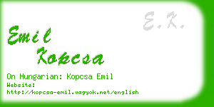 emil kopcsa business card